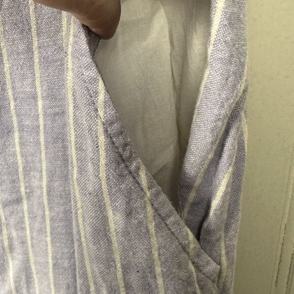 Old Navy Capris Striped Linen Blend Jumper In Women's Size Medium, Blue & White - Picture 5 of 10